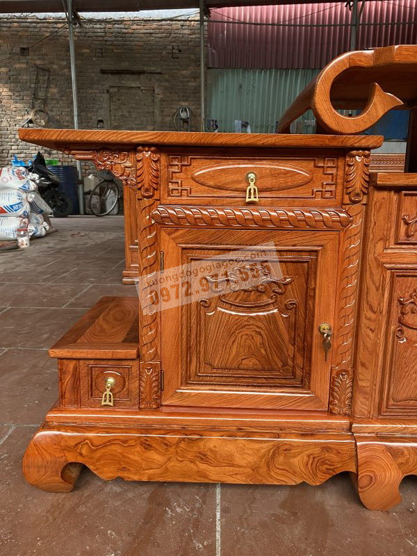 kệ tivi lồi giữa gỗ hương